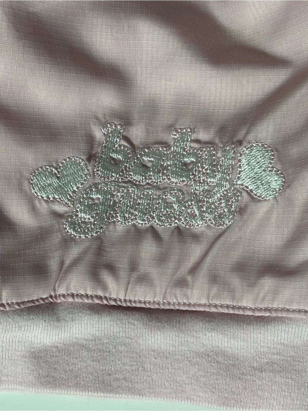 Vintage GUESS Baby Pink Varsity Fleece Zip Hoodie Coquette Designer Preppy Y2k - Picture 2 of 10
